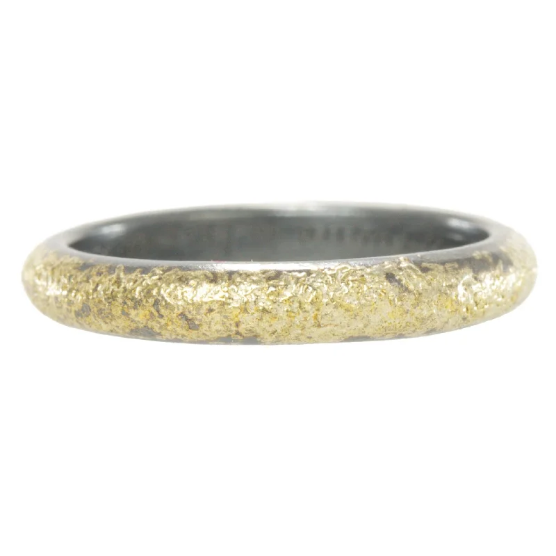 Grab Your Favorite Jewelry At The Lowest Prices Dusted Half Round Band - 22k Gold, Oxidized Silver