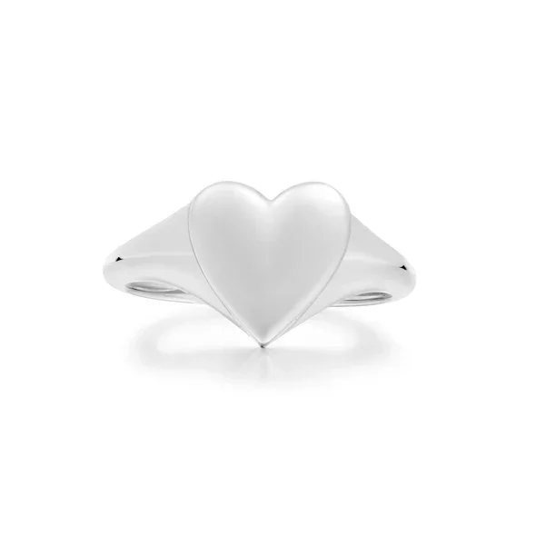 Chic And Stylish Jewelry At Exclusive Prices Heart Signet Ring in Sterling Silver