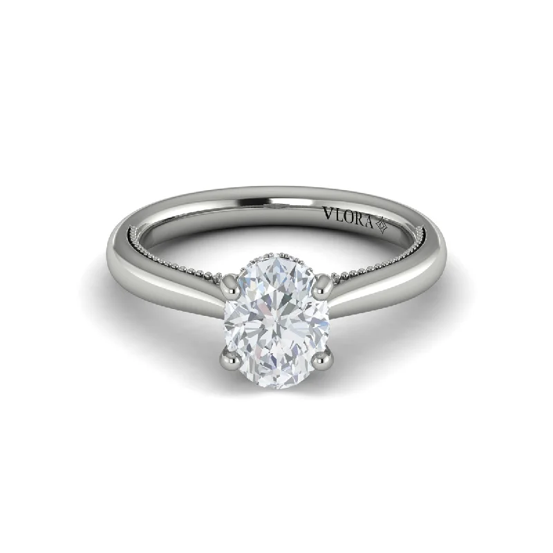 Get Your Favorite Jewelry At The Best Price Hidden Halo Engagement Ring in 14K White Gold