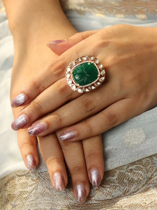 Sparkle For Less – Shop Jewelry Deals Now Kundan Ruby Ring Green