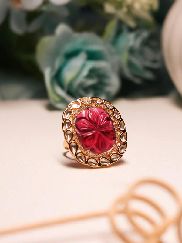 Jewelry Clearance Event – Last Chance For Stunning Deals Kundan Ruby Ring Red