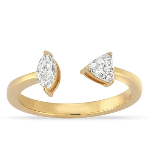 Flash Deals On Fine Jewelry – Shop Before It's Gone Lab Grown Diamond Two-Stone Band in 14K Yellow Gold