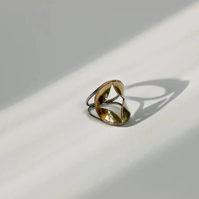 Timeless Elegance, Temporary Discounts – Act Fast Morning Star Ring - Oxidized Brass + Sterling Silver