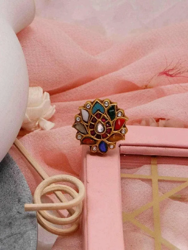 Special Deals On Handcrafted And Designer Jewelry Multi Color Lotus Ring