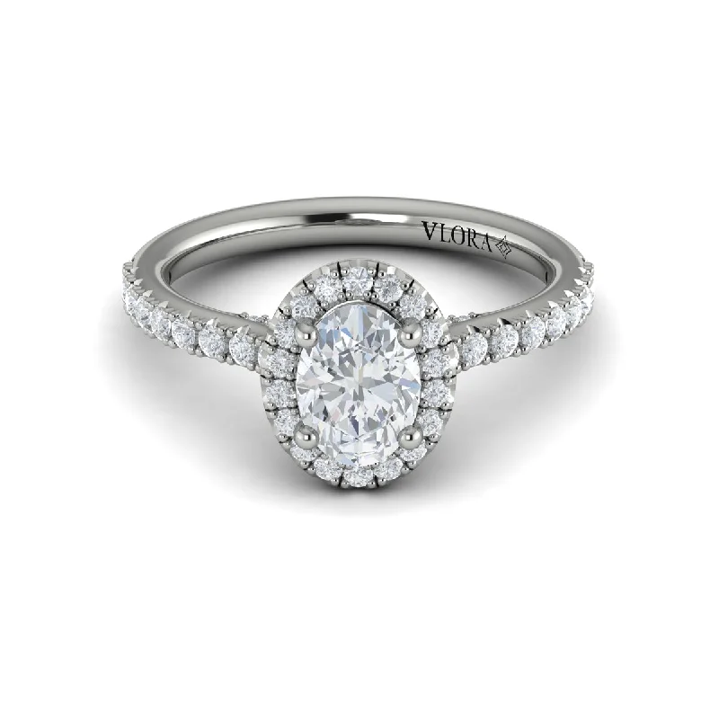 Jewelry Clearance – Final Chance To Save Big Oval Halo Engagement Ring in 14K White Gold