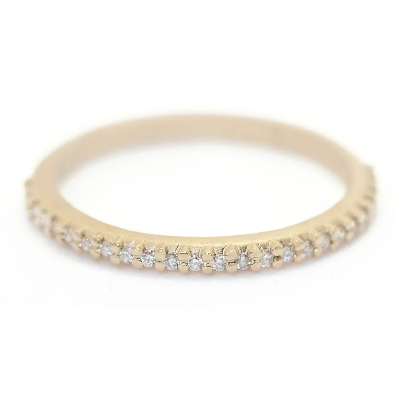 Affordable Elegance – Special Jewelry Sale Now Live Pave Slender Band - l8k Yellow Gold + Diamonds (.l2 ctw)