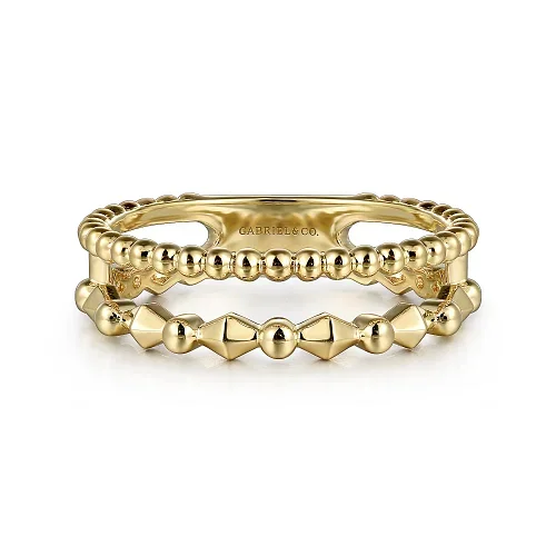 Final Call For Exquisite Jewelry At Reduced Rates Pyramid Easy Stackable Ring in 14K Yellow Gold