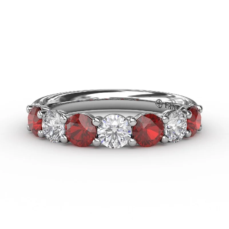 Upgrade Your Collection With Our Limited-Time Jewelry Sale Ruby & Diamond Band in 14K White Gold