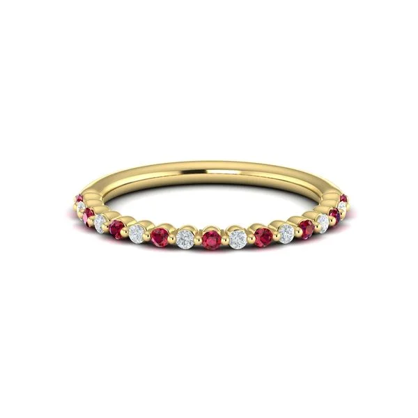 Don't Miss Out – Shop Elegant Jewelry For Less Ruby & Diamond Band in 14K Yellow Gold