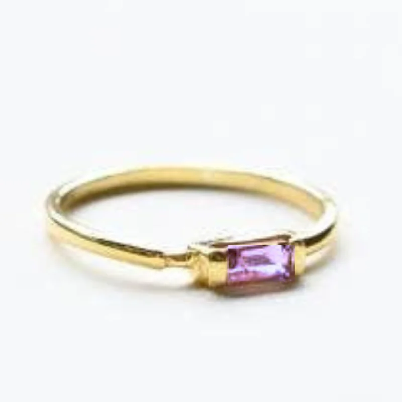 Luxury Jewelry Sale – Elegant Styles At Unbeatable Prices Sideways Baguette Ring: Amethyst