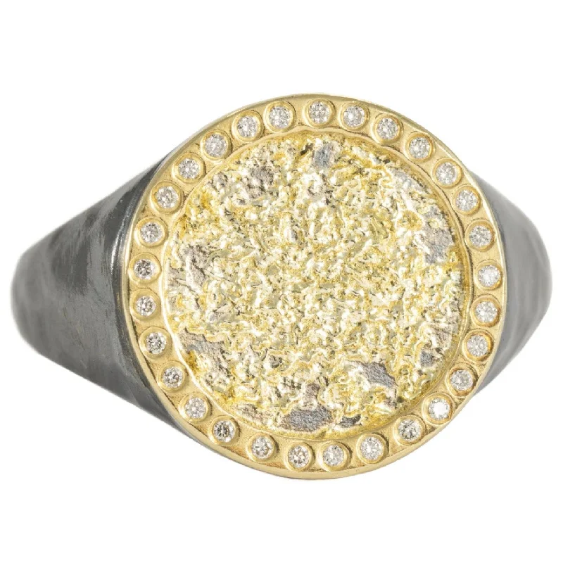 Unmissable Jewelry Sale – Shop Before It's Too Late Sol Burst Signet - 22ky, 18ky, Oxidized Silver + VS Diamonds