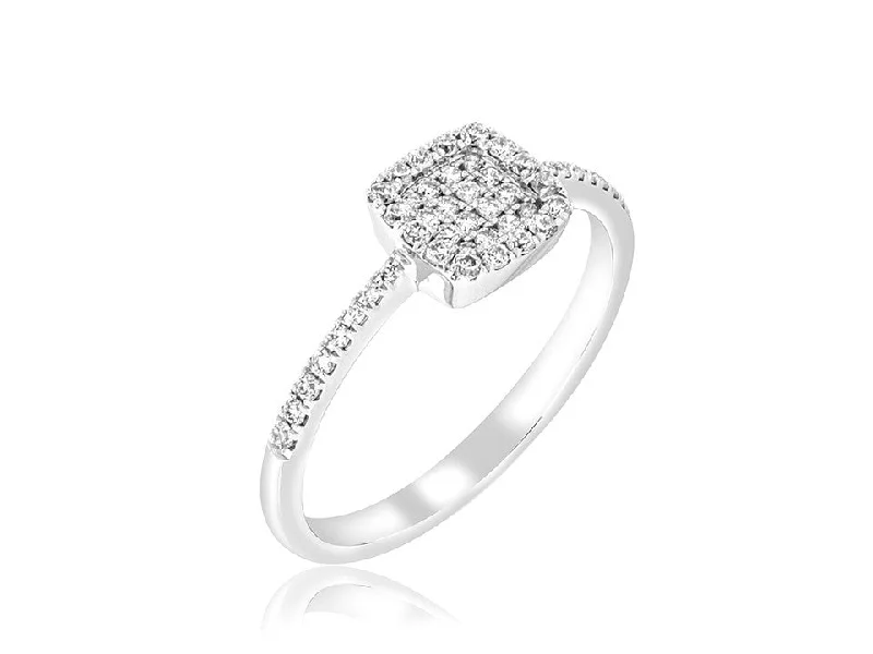 Exclusive Jewelry Sale – Sparkle For Less Sophia - Diamond Square Pave Ring in 14K White Gold