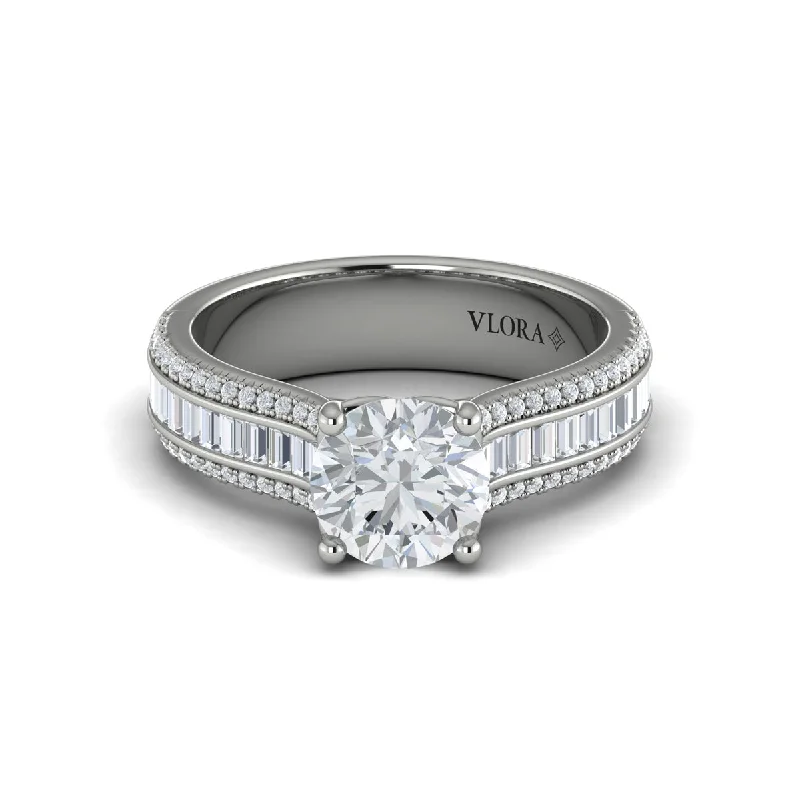 Handcrafted Jewelry Sale – Unique Designs At Low Prices Triple-Row Engagement Ring in 14K White Gold