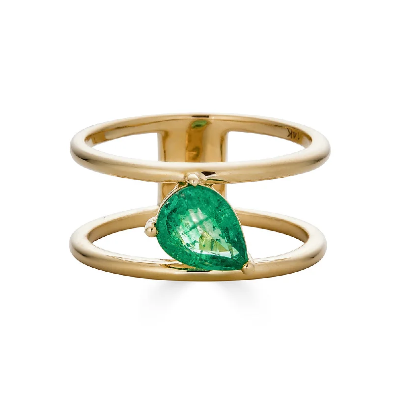 Exclusive Jewelry Markdowns – Limited-Time Offer Gold Line Emerald Ring