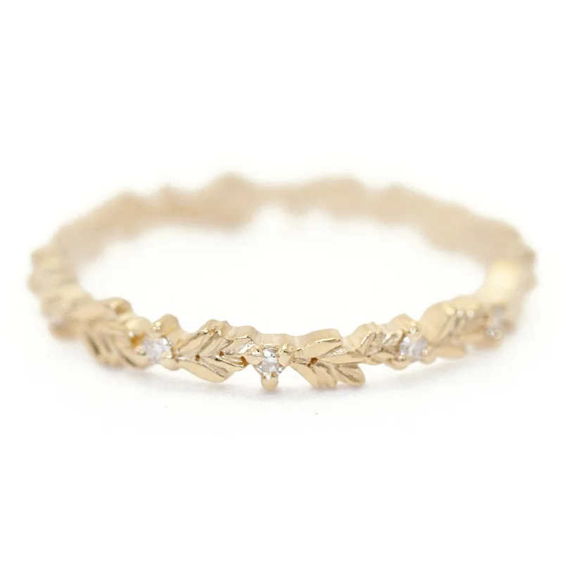 Timeless Elegance Now At Special Discounts Wood Nymph Faye Slender Band - 18k Yellow Gold + Diamonds (.1 ctw)