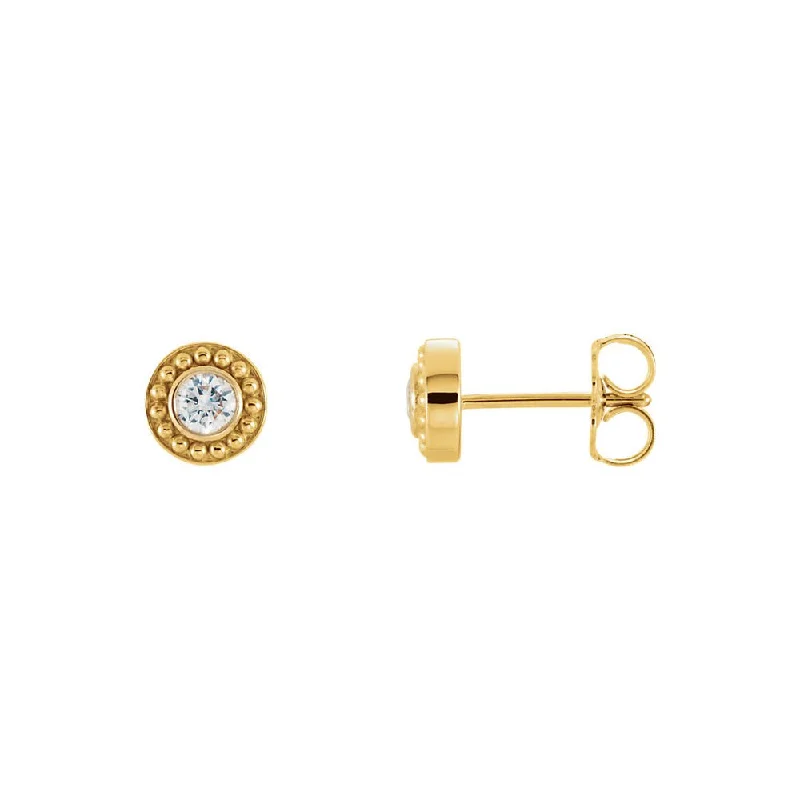 Celebrate Every Occasion With Sparkling Savings 1/5 Cttw Diamond Bezel Set Beaded Stud Earrings in 14k Yellow Gold