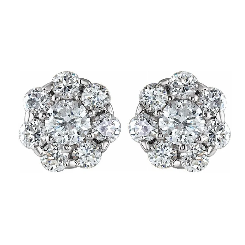 Exclusive Jewelry Bundles At Discounted Rates 14K White Gold 3/8 CTW Diamond Cluster Stud Earrings, 5.5mm Diameter