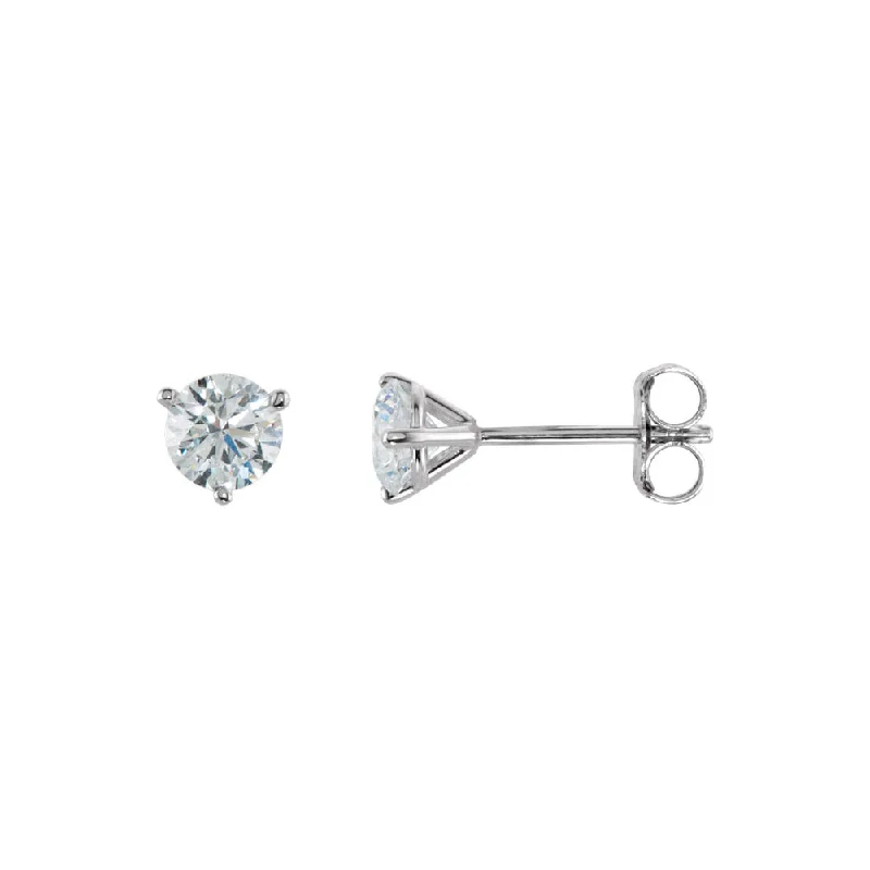 Sparkle On A Budget – Fine Jewelry For Less 3/4 Cttw Round Diamond Friction Back Stud Earrings in 14k White Gold