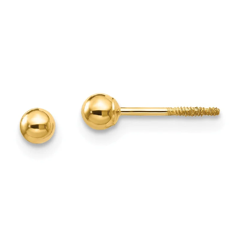 Celebrate Every Occasion With Sparkling Savings 3mm Polished Ball Screw Back Stud Earrings in 14k Yellow Gold