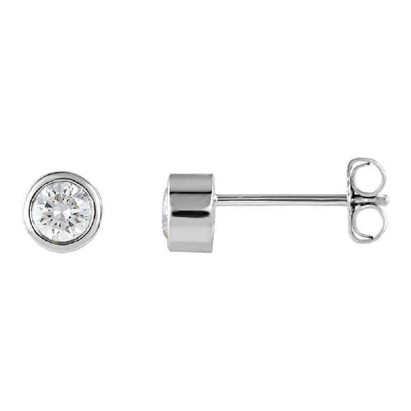 Flash Sale On Stunning Jewelry – Limited Stock Available 4.1mm Platinum 1/2 CTW (G-H, I1) Bezel Set Diamond Stud Earrings