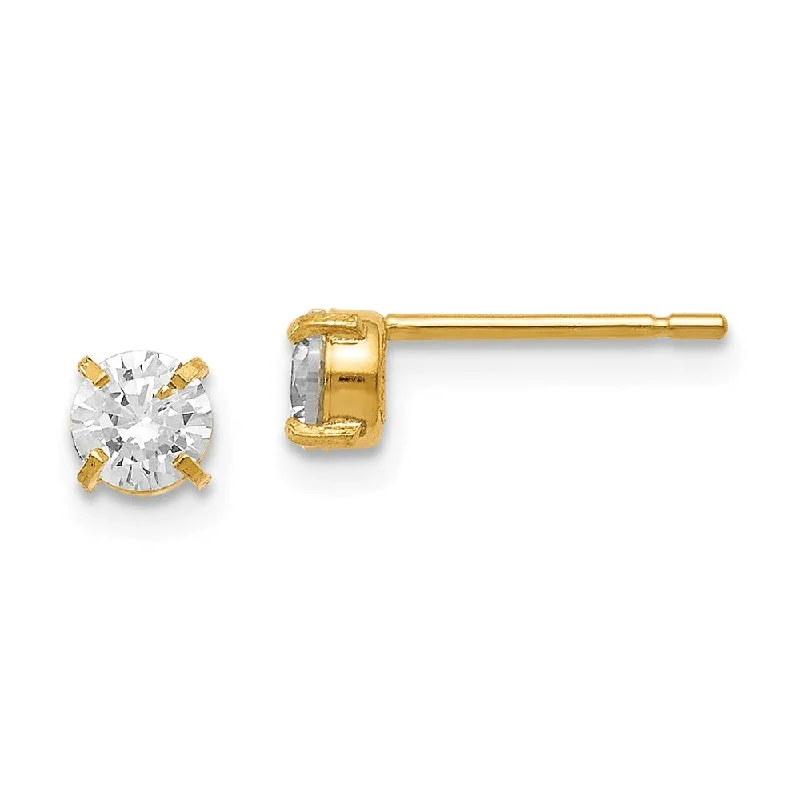 Affordable Glamour – Must-Have Jewelry At Special Rates 4mm Cubic Zirconia Stud Earrings in 14k Yellow Gold