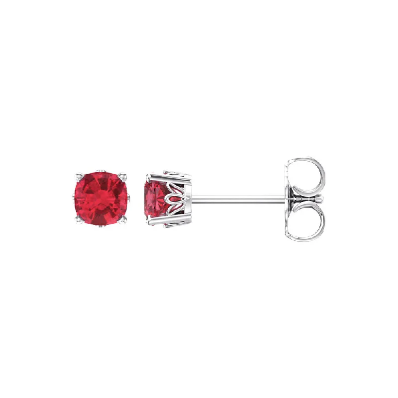 The Ultimate Jewelry Sale – Shop Premium Styles 4mm Cushion Lab Created Ruby 14k White Gold Stud Earrings