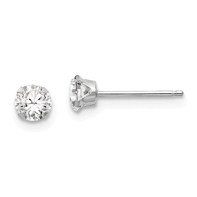 Shine Without Limits – Jewelry Sale Happening Now 4mm Round Cubic Zirconia Stud Earrings in 14k White Gold