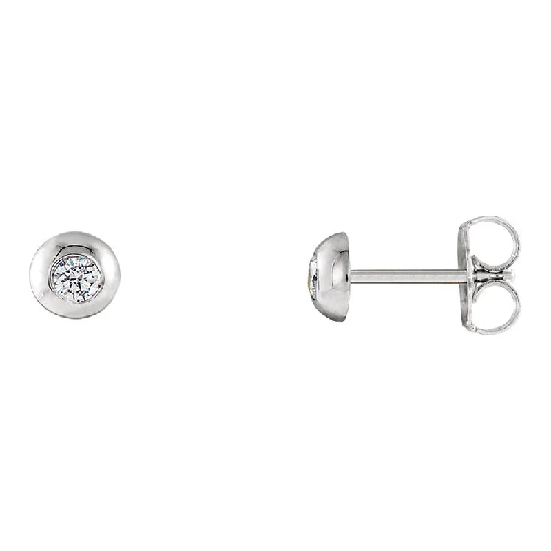 Limited-Time Jewelry Sale – Don't Miss These Deals 5mm 14k White Gold 1/8 CTW (G-H, I1) Diamond Domed Stud Earrings