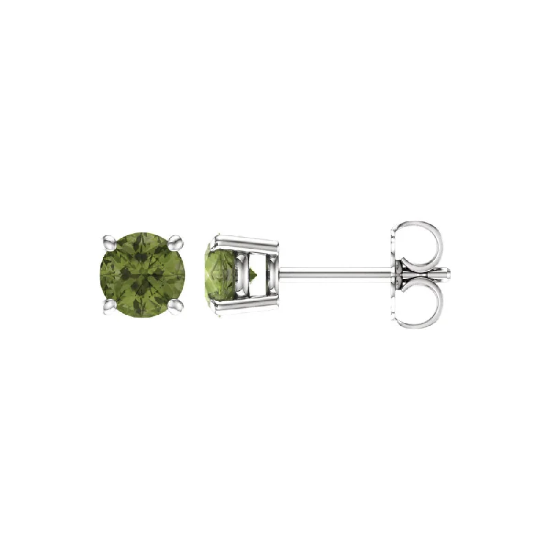 Your Perfect Accessory Now At The Best Price 5mm Round Peridot Stud Earrings in 14k White Gold