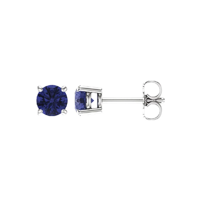 Exclusive Jewelry Sale – Grab Timeless Pieces Now 5mm Round Tanzanite Stud Earrings in 14k White Gold