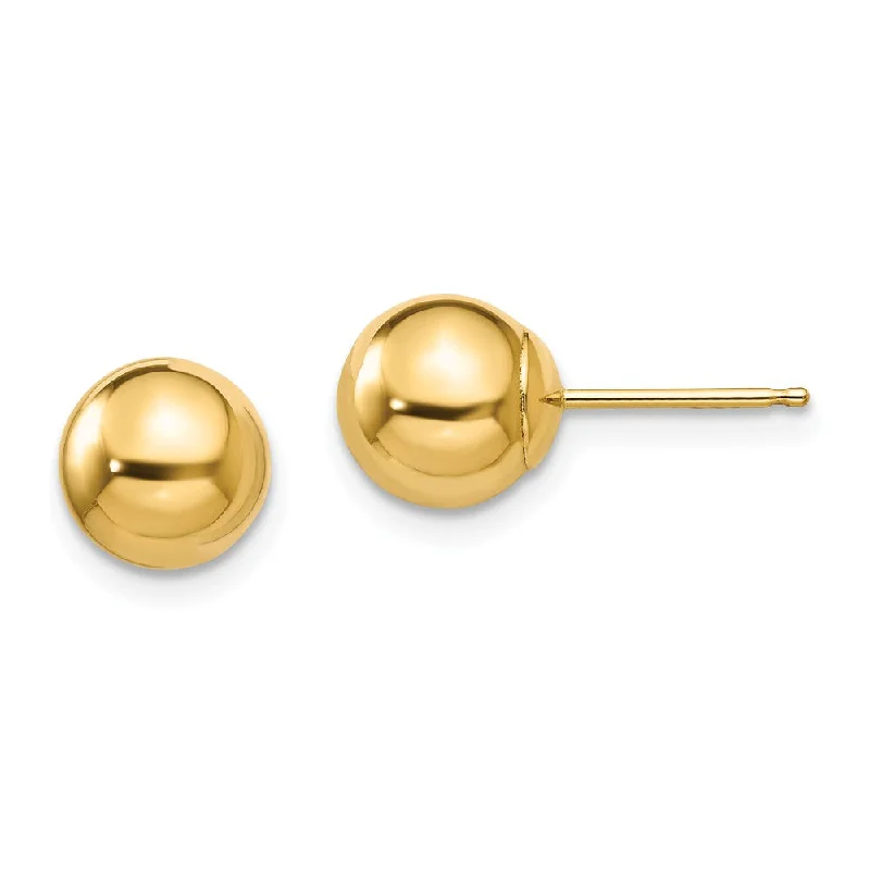 Flash Sale On Exquisite Jewelry – Don't Miss Out 7mm Polished Ball Friction Back Stud Earrings in 14k Yellow Gold