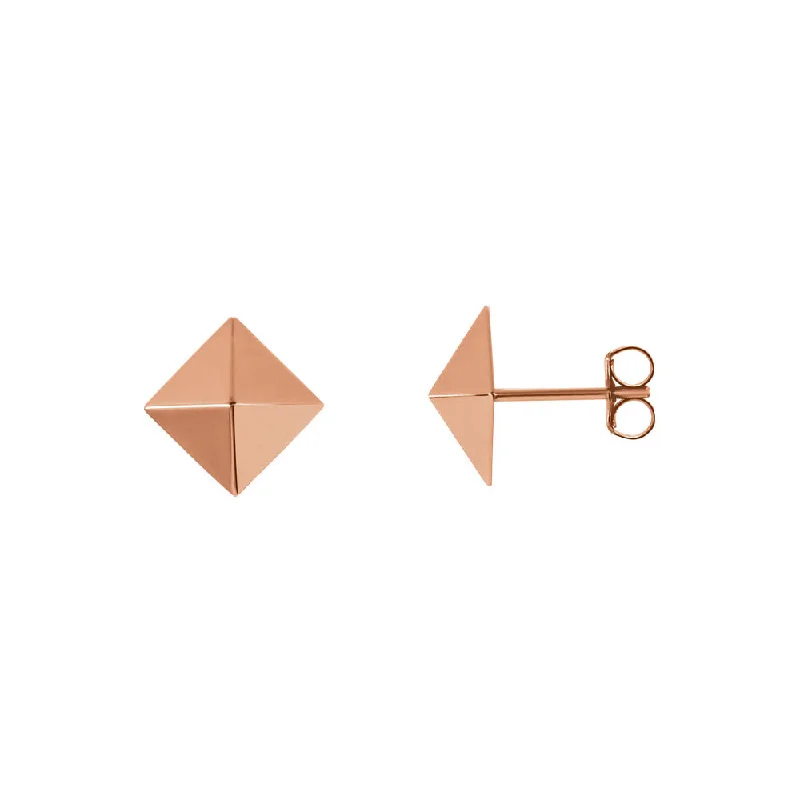 Sparkle In Style With Our Best Jewelry Deals 8mm Polished Square Pyramid Stud Earrings in 14k Rose Gold