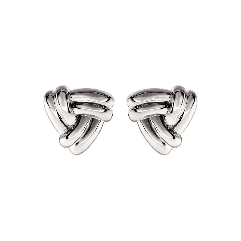 Jewelry Deals That Outshine The Rest 8mm Trinity Knot Stud Earrings in 14k White Gold