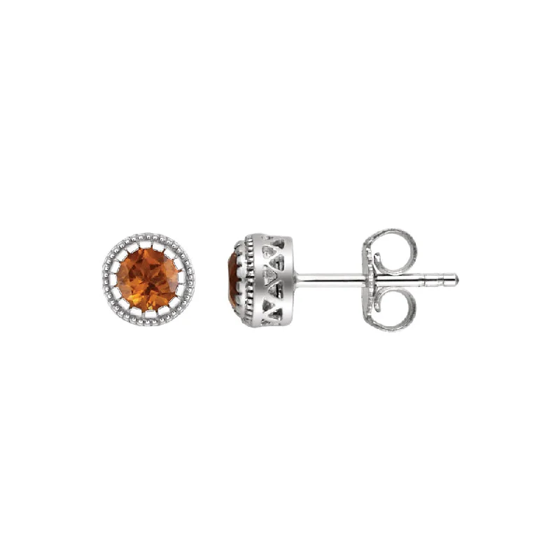 Stunning Jewelry Pieces At The Lowest Prices Ever Citrine November Birthstone 8mm Stud Earrings in 14k White Gold