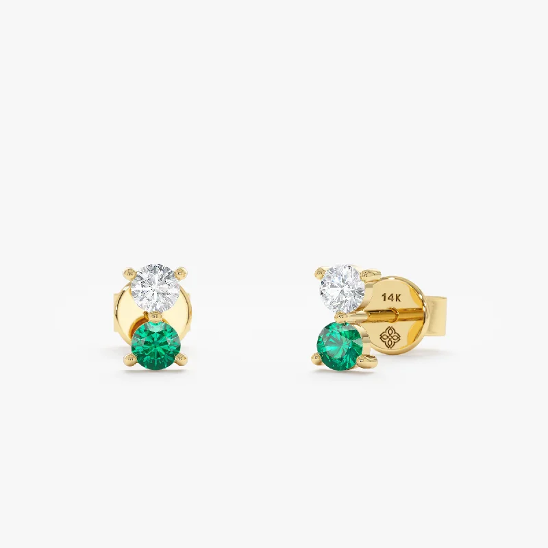 High-End Jewelry, Now More Affordable Than Ever Emerald & Diamond Stud Earrings, Trisha