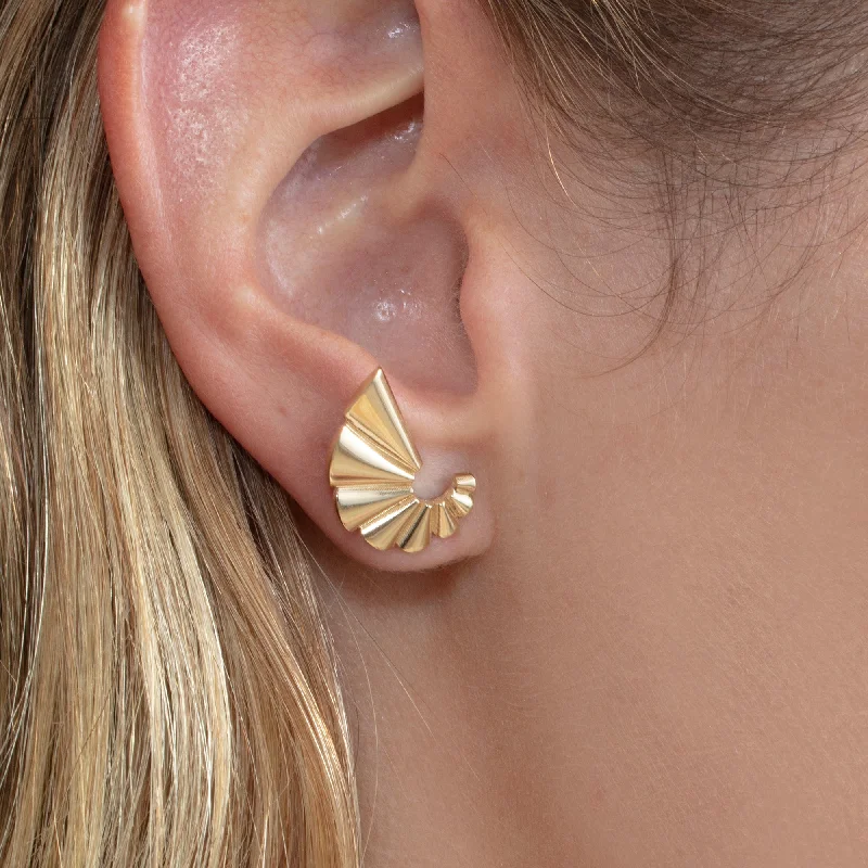 Limited-Stock Jewelry Sale – Once It's Gone, It's Gone Fluted Fan Stud Earrings, Soleil