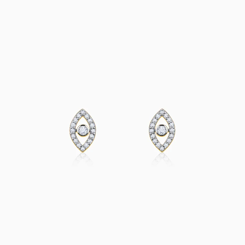 Flash Sale On Stunning Jewelry – Don't Miss Out Gold Mystic Eyes Diamond Stud Earrings