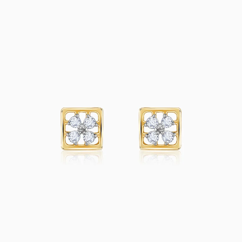 Bestselling Jewelry Now On Sale – Elevate Your Look Gold Square Cut Diamond Stud Earrings