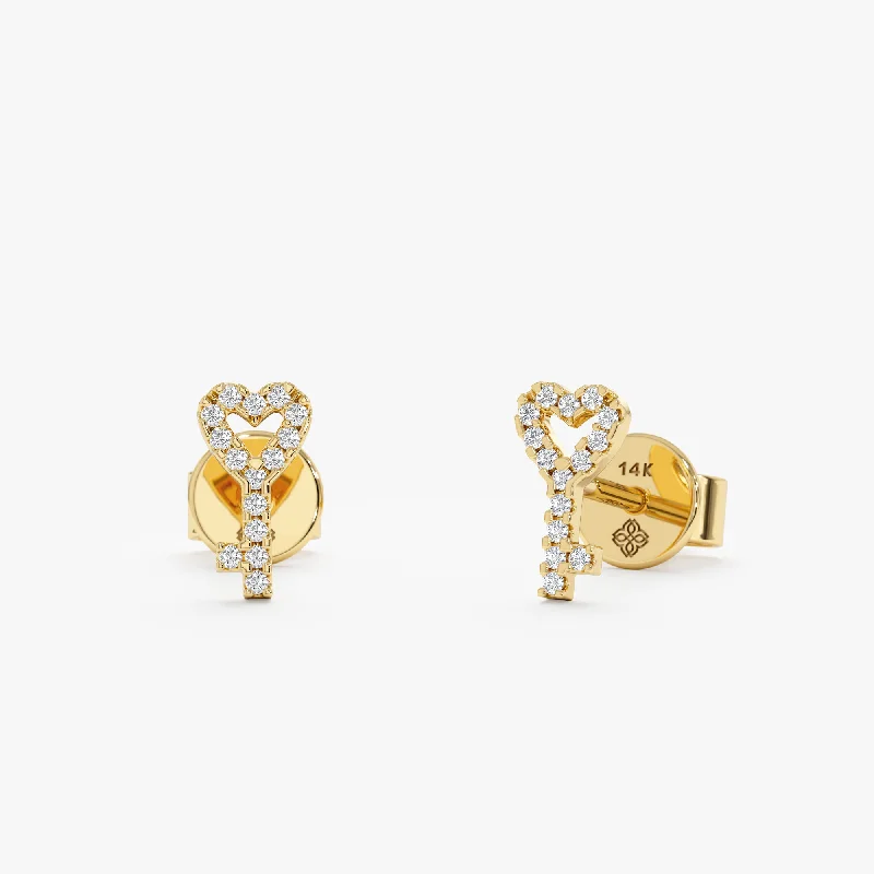 Big Discounts On Elegant Jewelry Collections Diamond Key Stud Earrings, Lena