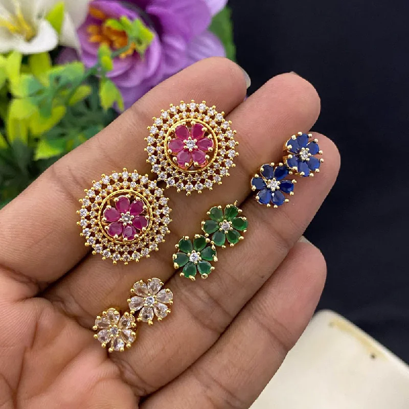 Jewelry Sale Bonanza – Grab Your Sparkle Now Manisha Jewellery Gold Plated AD Stone Changeable Stud Earrings