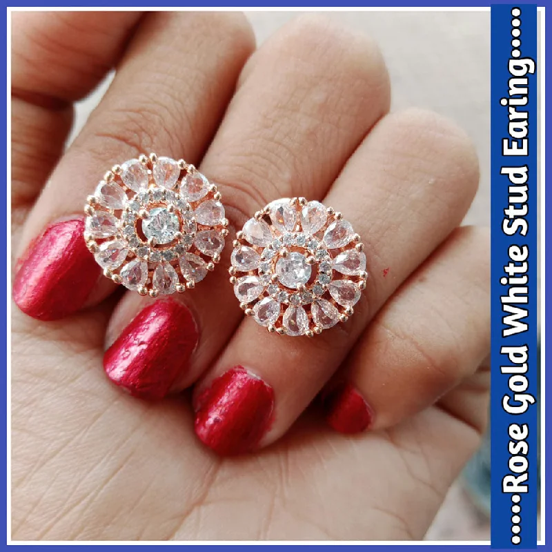 Timeless Jewelry At Special Discount Rates Manisha Jewellery Rose Gold Plated Stud Earrings