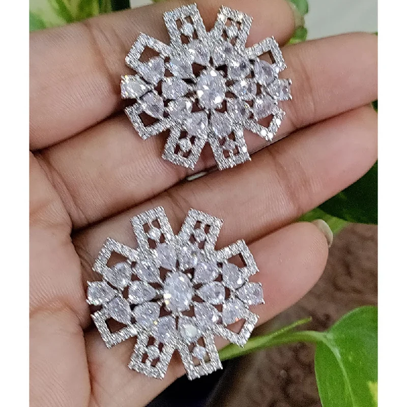 Your Dream Jewelry At Dream Prices Manisha Jewellery Silver Plated AD Stone Stud Earrings