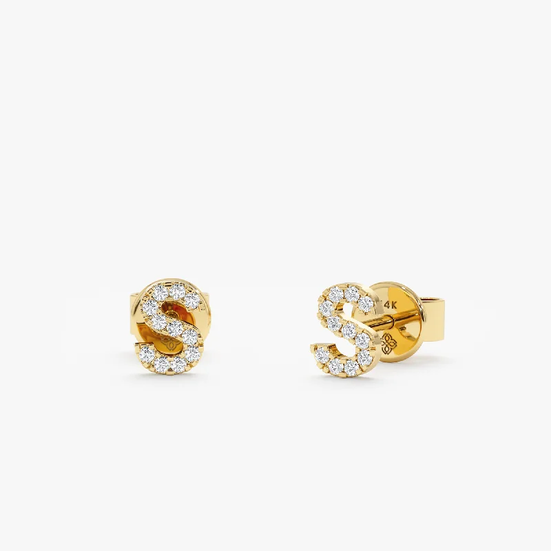 Sparkle On A Budget – Fine Jewelry For Less Mini Initial Diamond Stud Earrings, Shonda