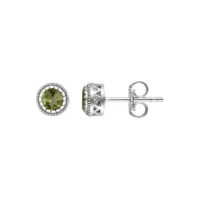 Limited-Time Jewelry Discounts – Shine Without The Splurge Peridot August Birthstone 8mm Stud Earrings in 14k White Gold