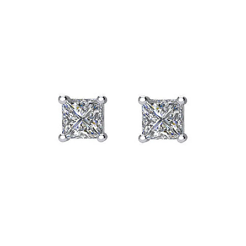 Shop Dazzling Rings, Earrings, And More At Special Discounts Princess Cut Diamond (G-H, SI2-SI3) Stud Earrings in 14k White Gold