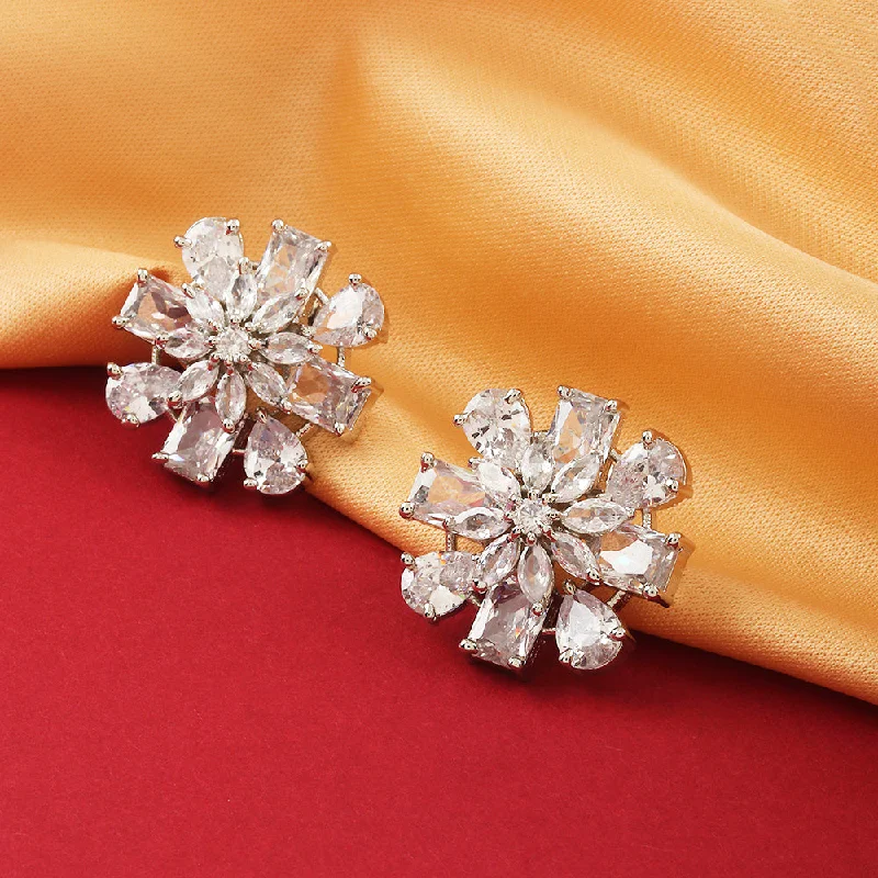 Fashion-Forward Jewelry At Incredible Prices Raddhi Jewels Silver Plated AD Stud Earrings