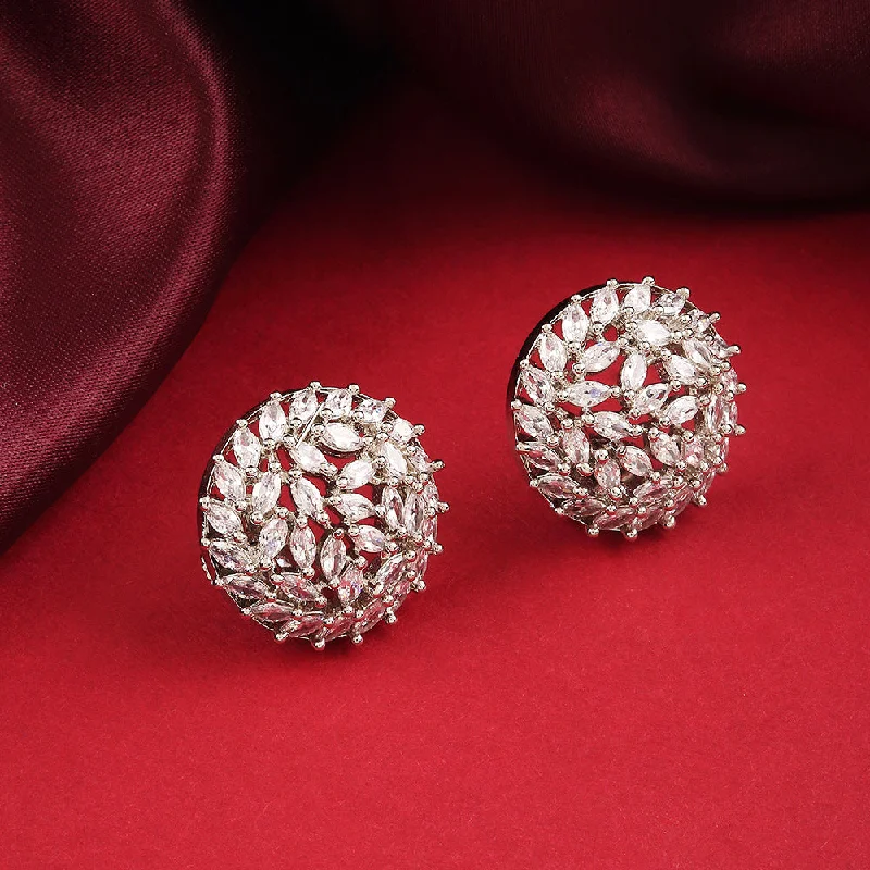 Discounted Jewelry For A Glamorous Look Raddhi Jewels Silver Plated AD Stud Earrings