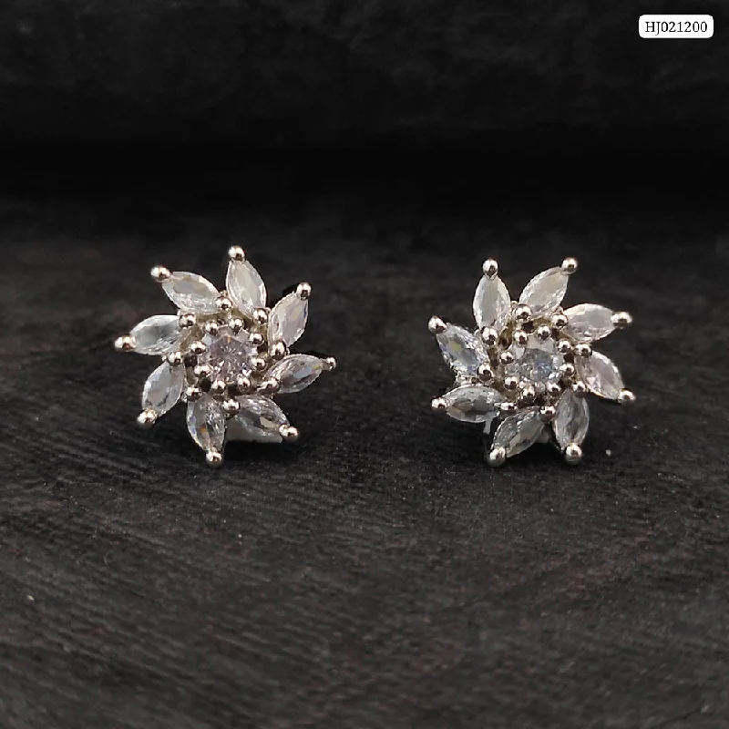 Unmissable Deals On Handmade Jewelry Collections Raj Creations Silver Plated AD Stone Stud Earrings