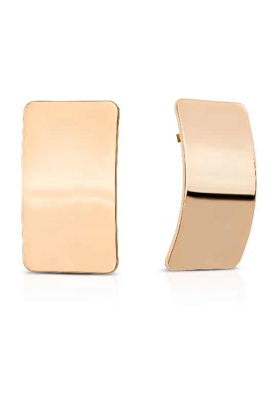 Affordable Gold-Plated Jewelry For Modern Fashion Rectangle Metal Stud Earrings