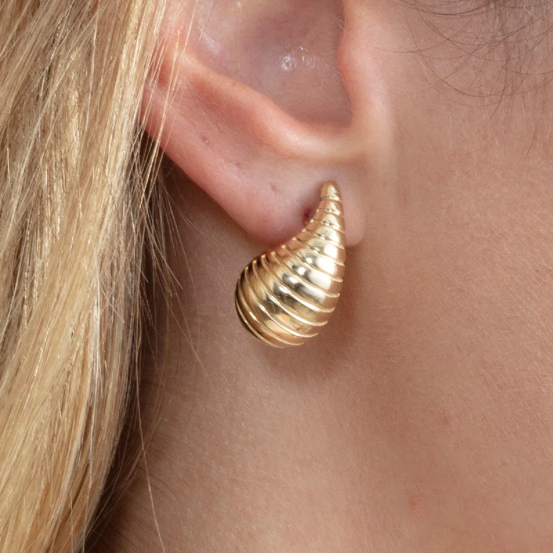 Shop Stylish Jewelry Now And Save Big Ribbed Teardrop Stud Earrings, Baylee